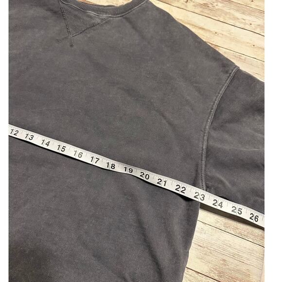 Zara Short-Sleeved Crewneck Sweatshirt Women's Size Medium Gray Athleisure - Picture 5 of 5